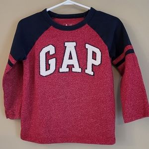baby Gap red and navy long sleeved tee shirt